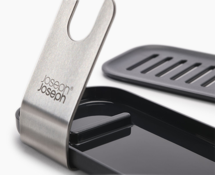 SinkTech Dish brush and sponge set with large stainless-steel storage  stand