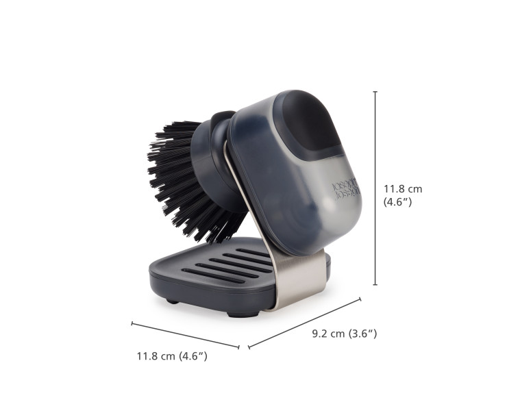 SinkTech Soap-dispensing palm brush with stainless-steel  storage stand