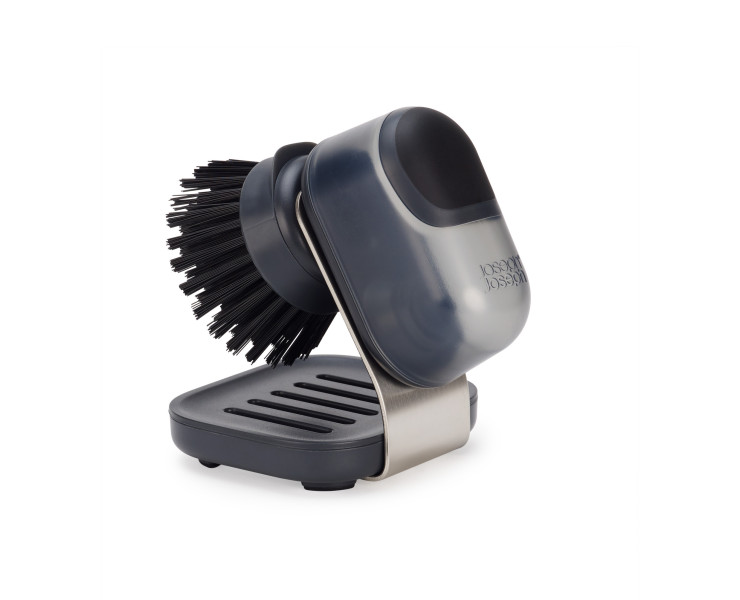 SinkTech Soap-dispensing palm brush with stainless-steel  storage stand
