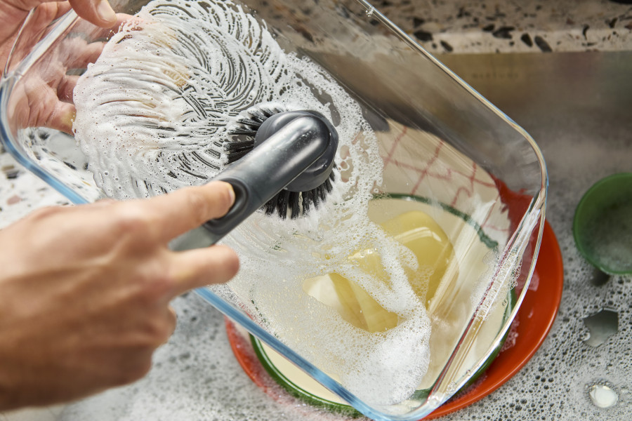 SinkTech Soap-Dispensing Dish Brush with Storage Stand