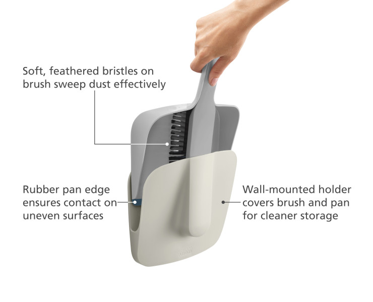 CleanTech wall-mounted dustpan & brush