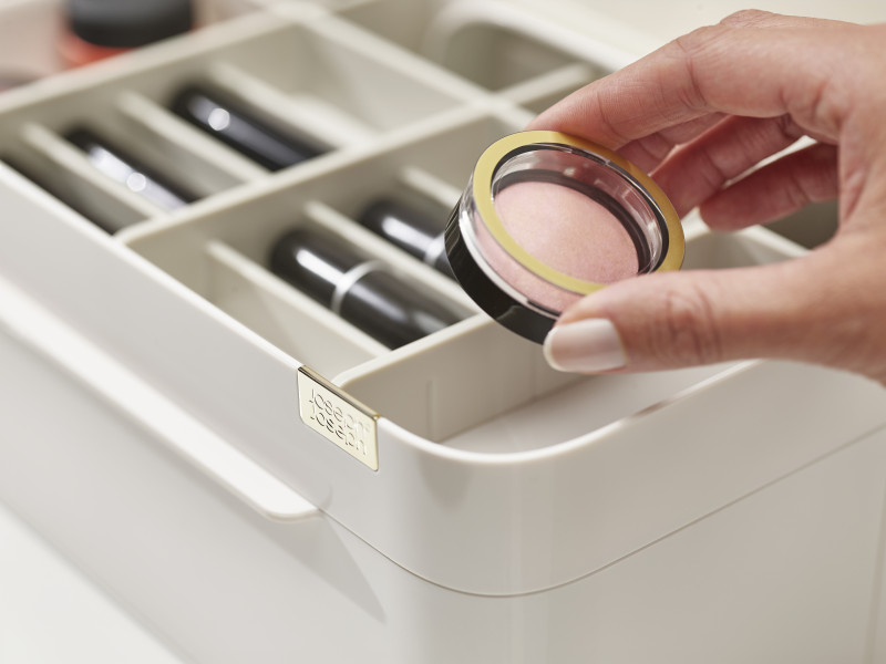 Viva Large Cosmetic Organiser with Removable Mirror - Shell