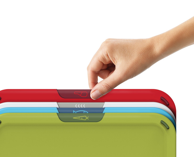 4-piece Chopping Board Set with Storage Stand