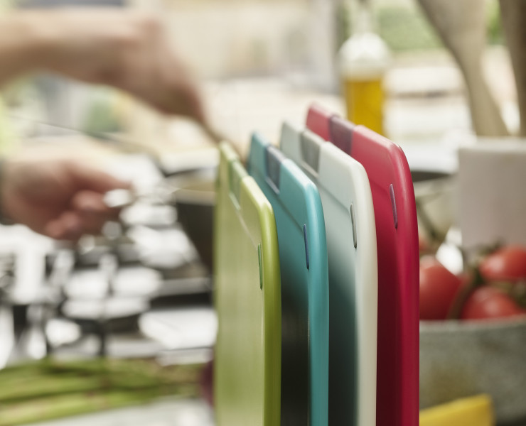 4-piece Chopping Board Set with Storage Stand