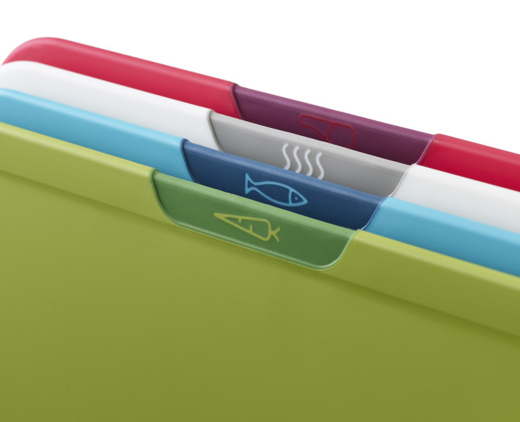 4-piece Chopping Board Set with Storage Stand