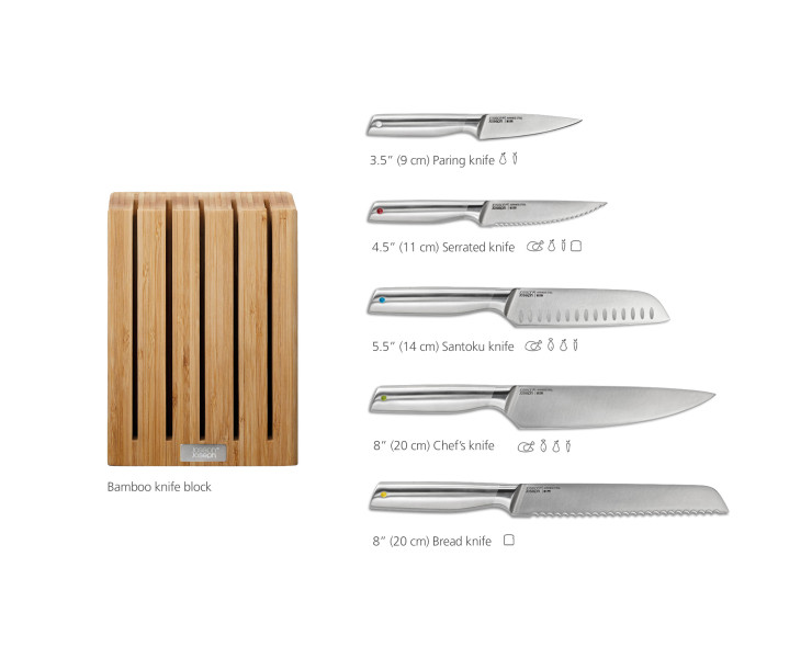 Elevate Steel Knives Bamboo 5 Piece Block