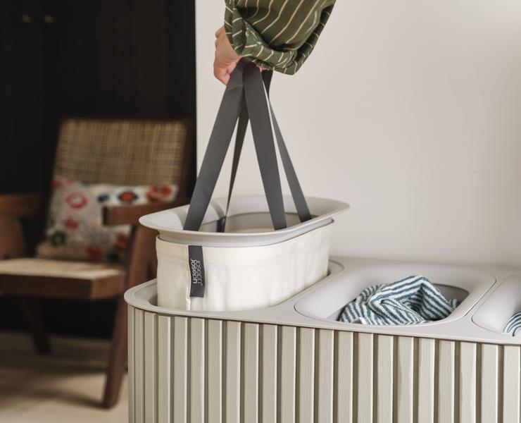 Tota Trio Luxe 90L Laundry Basket (Ecru)