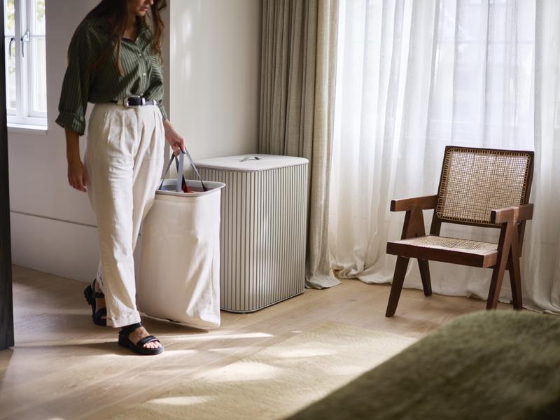 Tota Trio Luxe 90L Laundry Basket (Ecru)