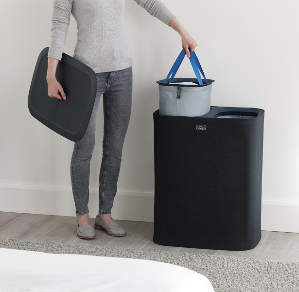Tota 90L Laundry Separation Basket - Carbon Black