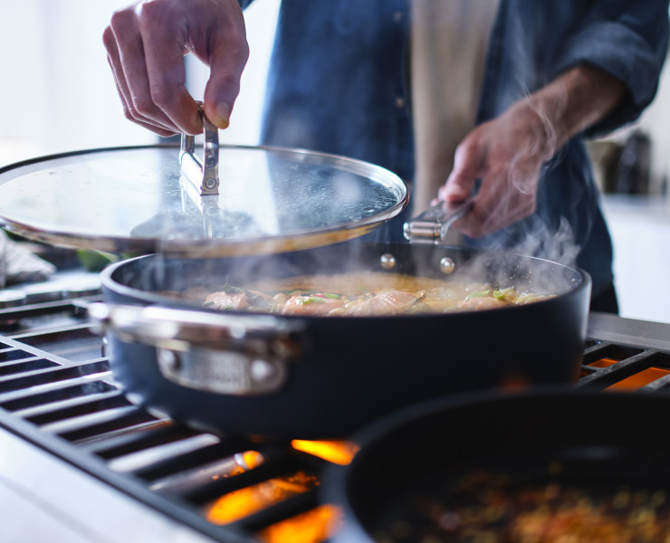 Space 28cm/3.8qt Non-Stick Induction Saute Pan & Lid