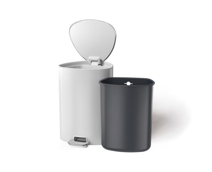 EasyStore 5L Bathroom Bin - Gloss White