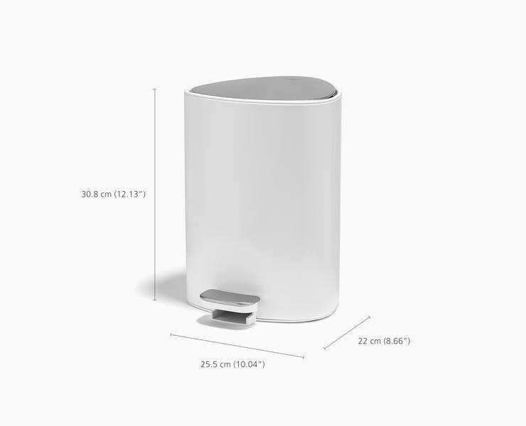 EasyStore 5L Bathroom Bin - Gloss White