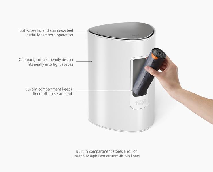 EasyStore 5L Bathroom Bin - Gloss White