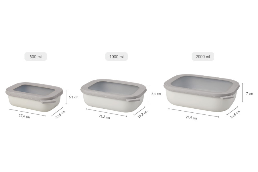 Cirqula Rectangle Small Set 3-Piece Nordic White