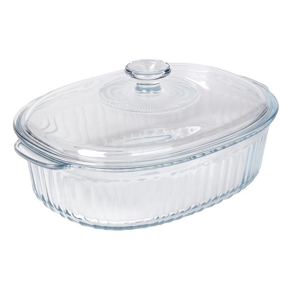 Oval Ribbed Casserole Dish with Lid 2.8L