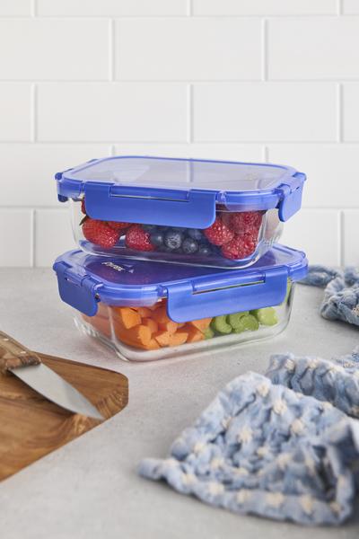 Lock N Store Rectangle Container with Blue Lid  640ml