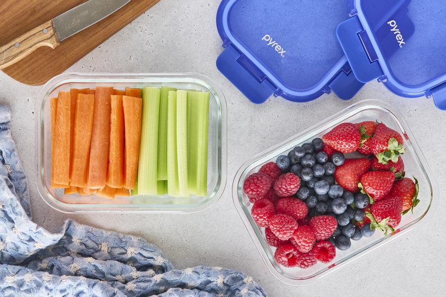 Lock N Store Rectangle Container with Blue Lid  640ml