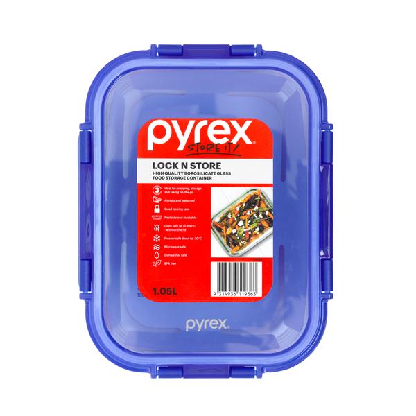 Lock N Store Rectangle Container with Blue Lid  1.05L