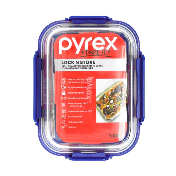 Lock N Store Rectangle Container with Blue Lid  1.05L