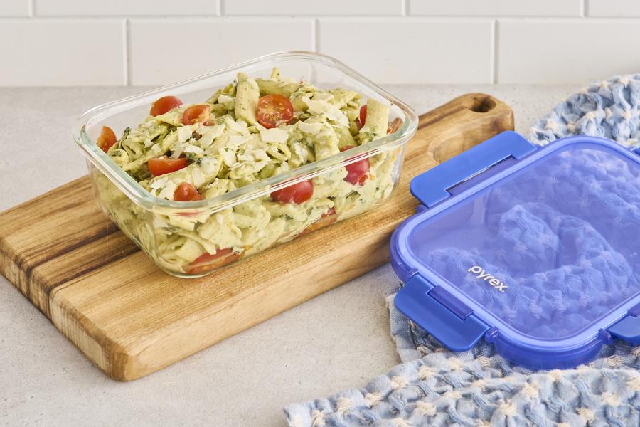 Lock N Store Rectangle Container with Blue Lid  1.52L