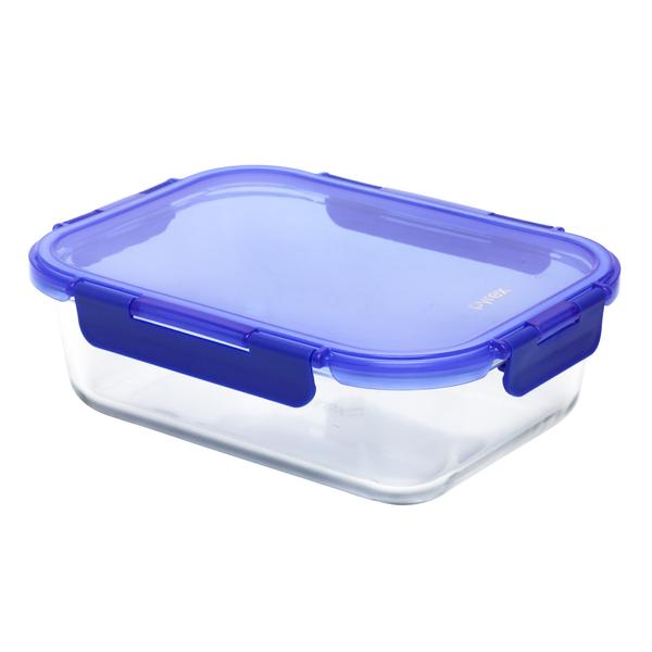 Lock N Store Rectangle Container with Blue Lid  1.52L