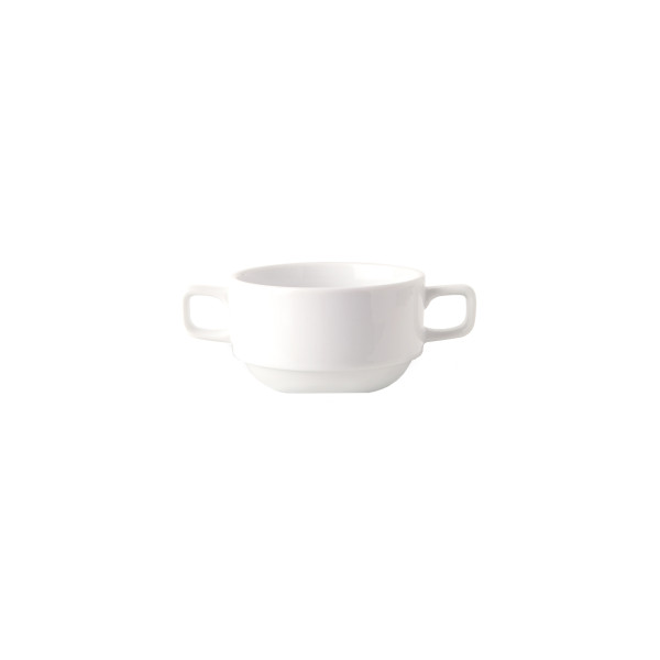 Soup Cup 0.28lt 2xhdl Stackable (94049/0340)(09/0262) (Saucer Sold Separately)