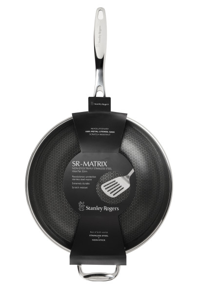 Matrix Stainless Steel Wok Pan 32cm