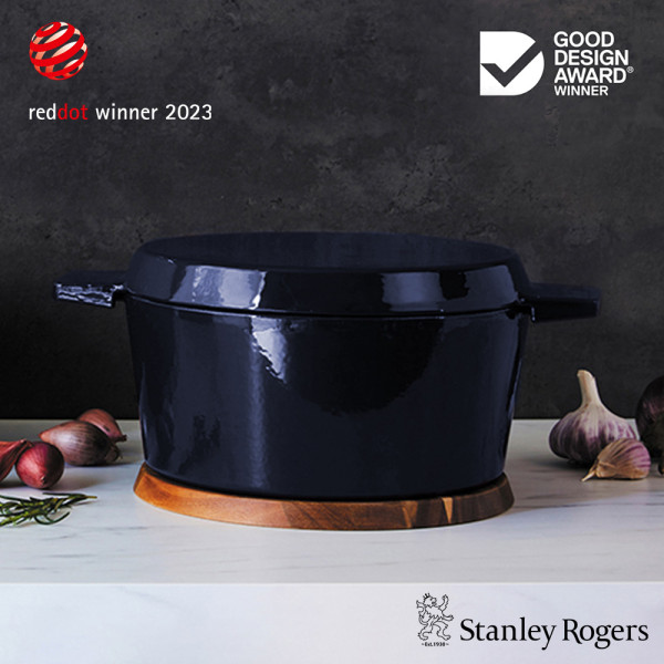 Cast Iron French Oven Mid Blue 24cm