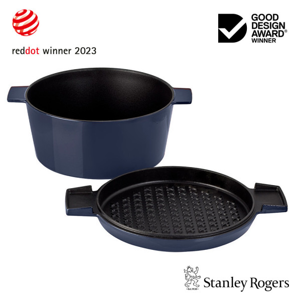 Cast Iron French Oven Mid Blue 28cm