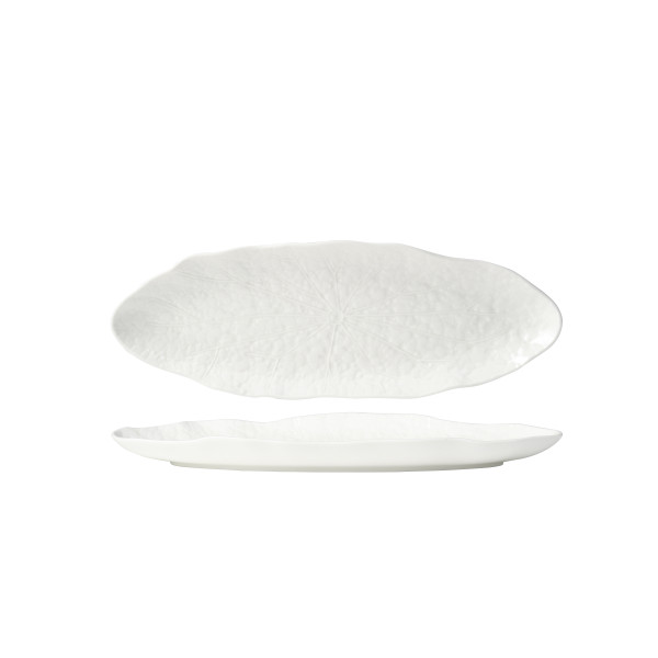 Fusion Lotus Oval Flared Plate 333mm White