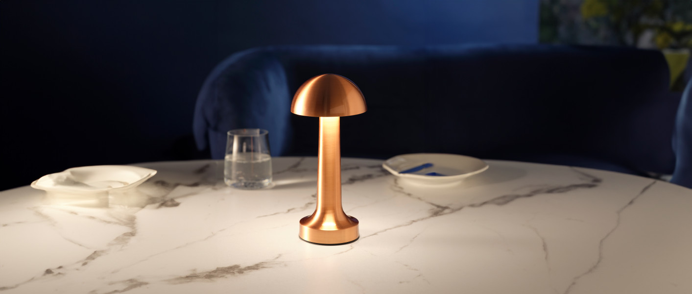 Ambience Thea Cordless LED Table Lamp Brushed Copper