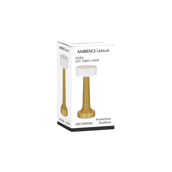 Ambience Aura Cordless LED Table Lamp Brushed Brass