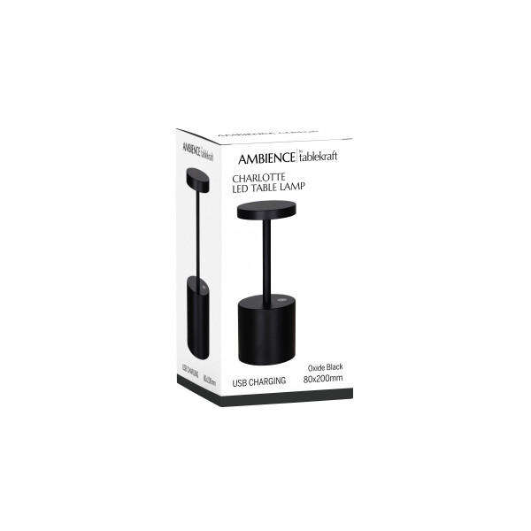 Ambience Charlotte Cordless LED Table Lamp Oxide Black