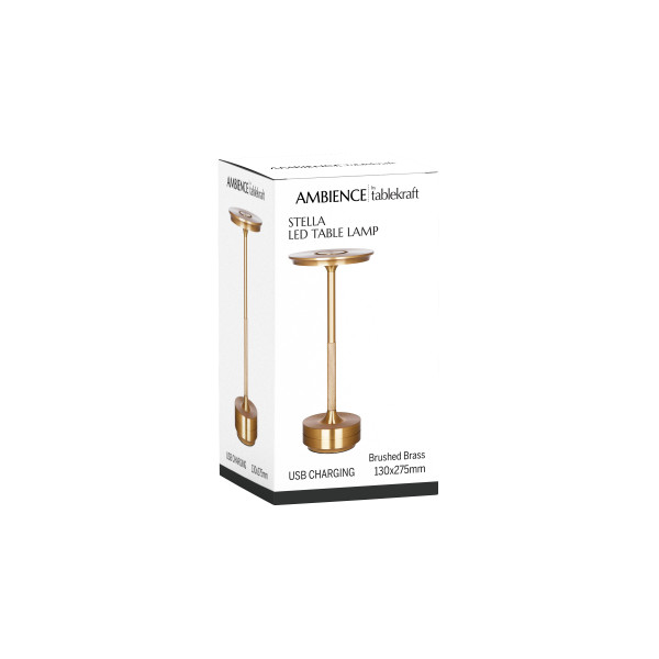 Ambience Stella Cordless LED Table Lamp Brushed Brass