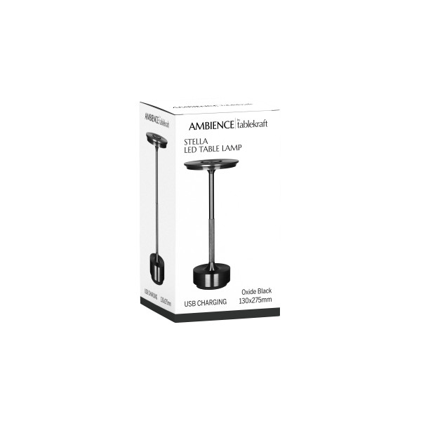 Ambience Stella Cordless LED Table Lamp Oxide Black