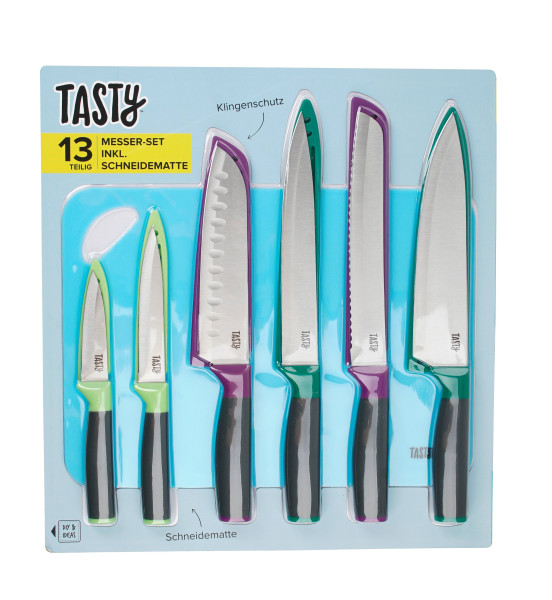 13 Piece Knife Set with Cutting Mat