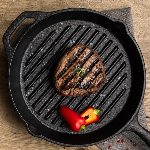 Pre-Seasoned Cast Iron Griddle Pan 26cm 1.65l