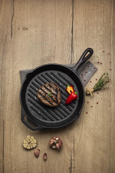 Pre-Seasoned Cast Iron Griddle Pan 26cm 1.65l