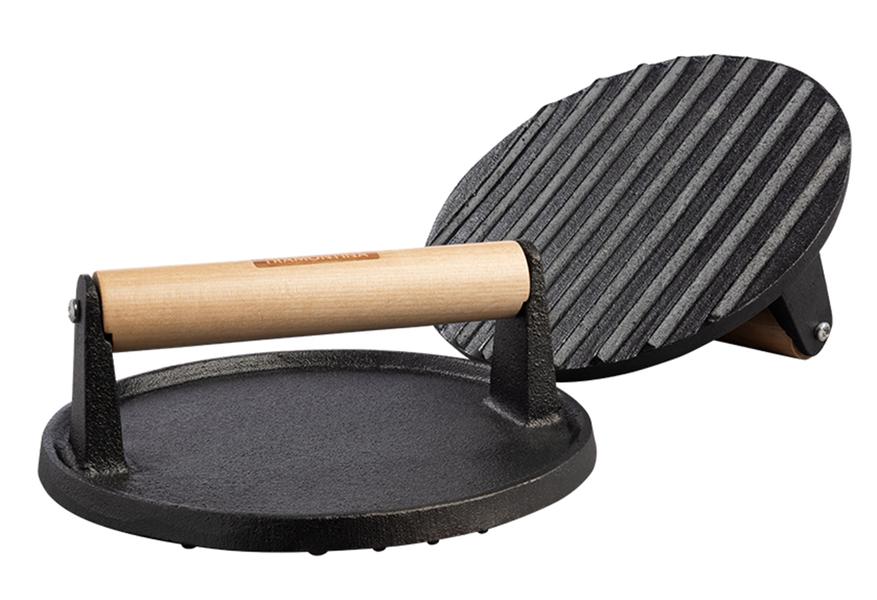 Enammelled Cast Iron Round Grill  Press 17cm