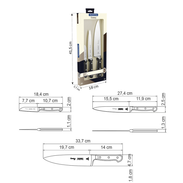 Century Knife 3 Piece Set