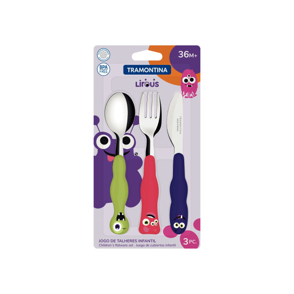 Children's Monster Cutlery 3 Piece Set