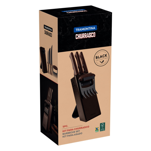 Churrasco Black Barbecue Set 5 Piece