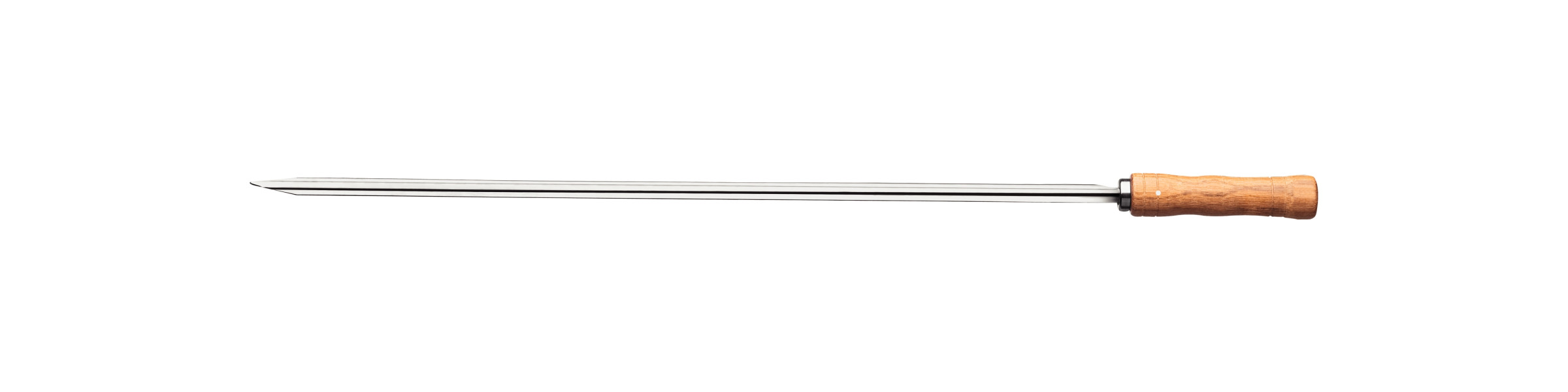 Heavy Duty Stainless Steel Skewer Wood Handle 65cm