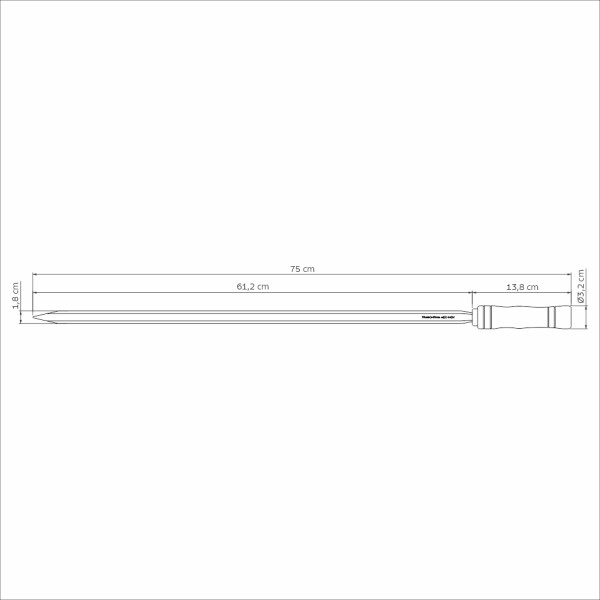 Heavy Duty Stainless Steel Skewer Wood Handle 75cm