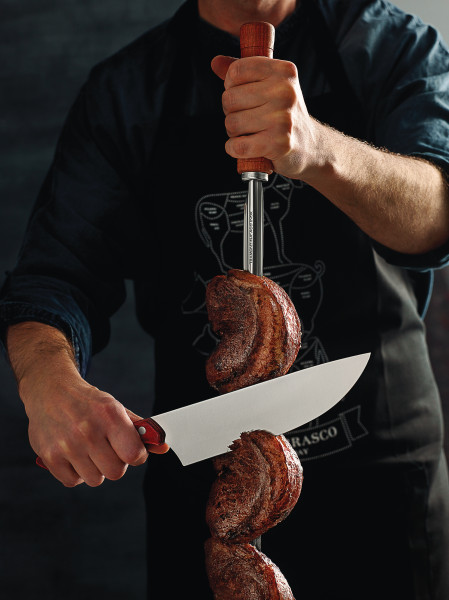 Heavy Duty Stainless Steel Skewer Wood Handle 95cm