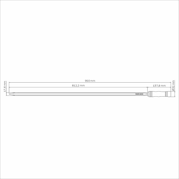 Heavy Duty Stainless Steel Skewer Wood Handle 95cm