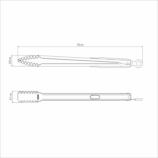 Churrasco Black Barbecue Meat Tong 45cm