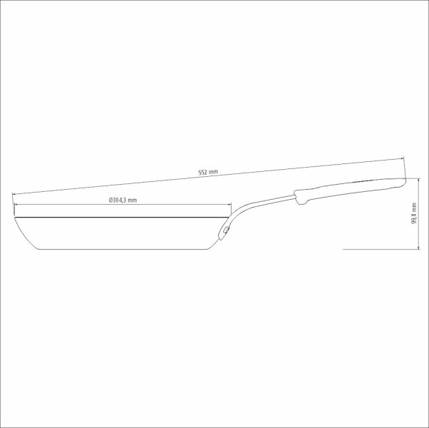 Professional Induction Iron Skillet Frying Pan 30cm