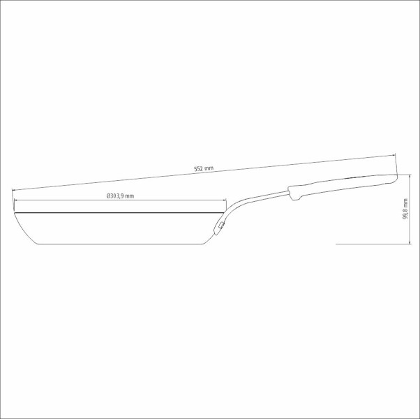 Professional Induction Iron Skillet Grill 30cm 2.4l