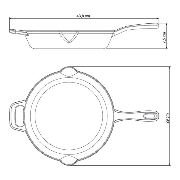 Cast Iron Skillet Pre-Seasoned 26cm